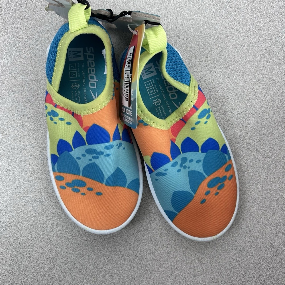 Speedo Splash And Sun Bootie‎ Kids Size Medium M (7-8) Dinosaur Water Shoes